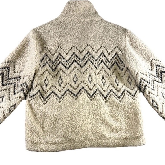 Tribal Latte Faux Shearling Zigzag Zip Front Jacket-model #5637O-5125, Size P/S - Picture 8 of 14